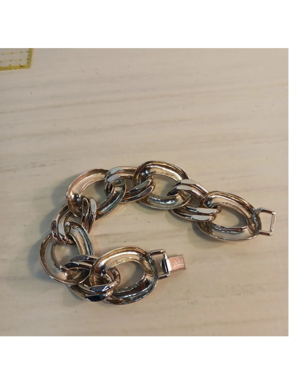 Fabulous VTG Napier Silver Tone Chunky Link Bracelet Mob Wife Mod Chic Classic